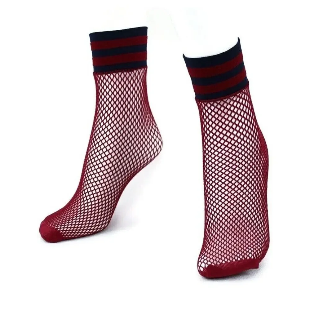 NEW Lot 2 Free People‎ Riot Sport & Sugar Sugar Fishnet Ankle Socks Anklet OS
